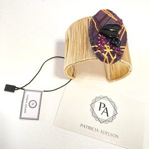 Gold Plated Bangle with Purple Agate Stone